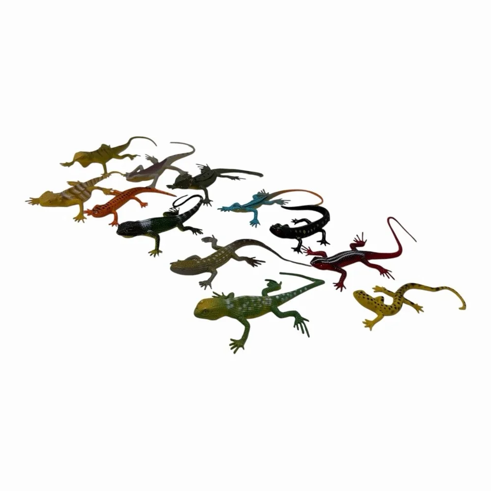 Guaishou Artificial Model Reptile Lizard Animal 12 Piece Set,‎ Multi Color